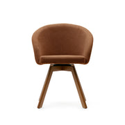 Arlo Fabric Swivel Dining Chair in Brown