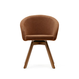Arlo Fabric Swivel Dining Chair in Brown