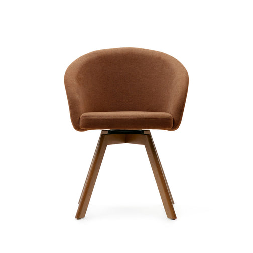 Arlo Fabric Swivel Dining Chair in Brown