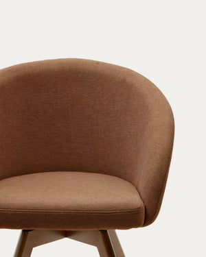 Arlo Fabric Swivel Dining Chair in Brown