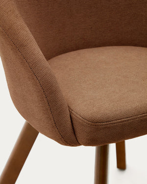Arlo Fabric Swivel Dining Chair in Brown