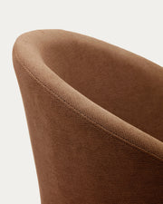 Arlo Fabric Swivel Dining Chair in Brown