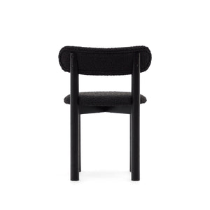 Cleo Boucle Fabric Dining Chair in Black