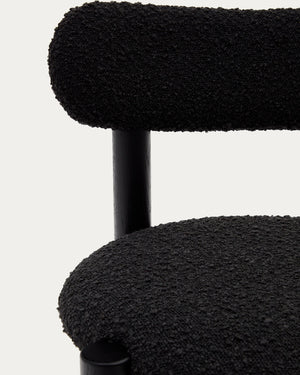 Cleo Boucle Fabric Dining Chair in Black