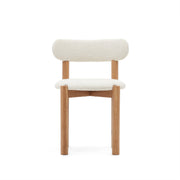 Cleo Boucle Fabric Dining Chair in Oak/White