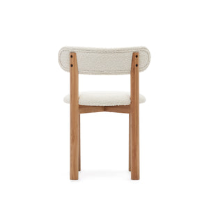 Cleo Boucle Fabric Dining Chair in Oak/White