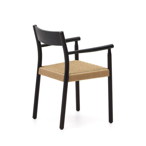 Elsie Rope Dining Chair in Black/Natural