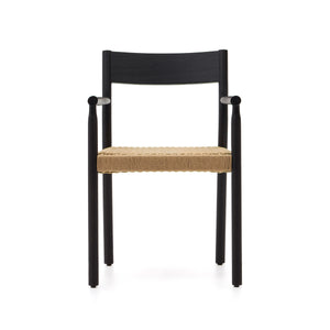 Elsie Rope Dining Chair in Black/Natural