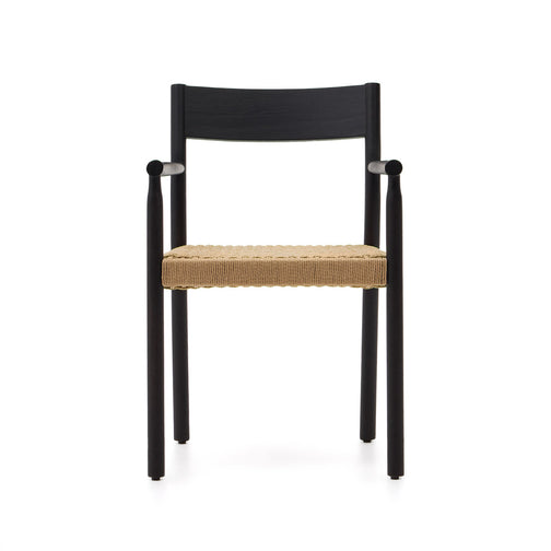 Elsie Rope Dining Chair in Black/Natural