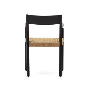 Elsie Rope Dining Chair in Black/Natural