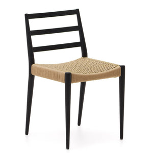 Maria Rope Dining Chair in Black/Natural