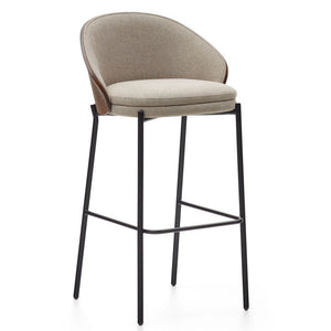 Soren 75cm Fabric Bar Stool in Walnut/Light Brown