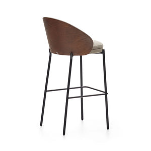 Soren 75cm Fabric Bar Stool in Walnut/Light Brown