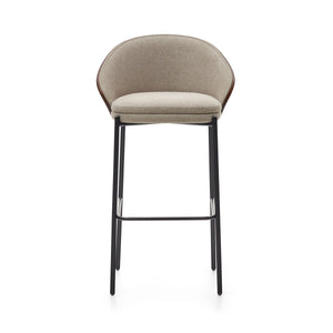 Soren 75cm Fabric Bar Stool in Walnut/Light Brown