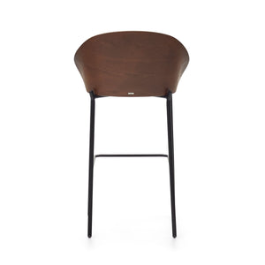 Soren 75cm Fabric Bar Stool in Walnut/Light Brown