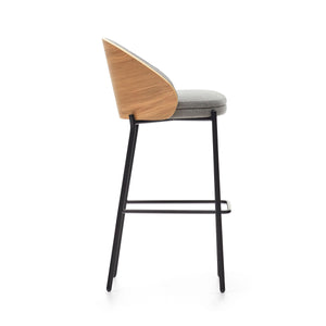 Soren 75cm Fabric Bar Stool in Oak/Light Grey