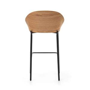 Soren 75cm Fabric Bar Stool in Oak/Light Grey