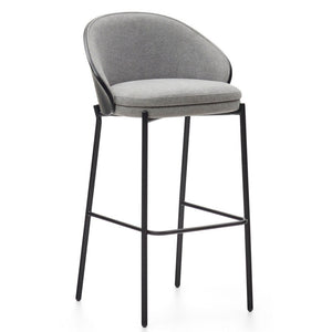 Soren 75cm Fabric Bar Stool in Black/Light Grey