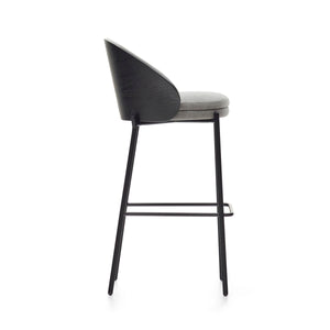 Soren 75cm Fabric Bar Stool in Black/Light Grey