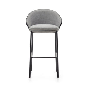 Soren 75cm Fabric Bar Stool in Black/Light Grey