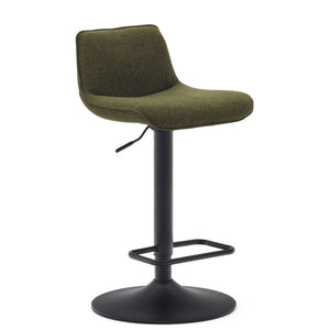 Mia Fabric Kitchen Bar Stool in Dark Green