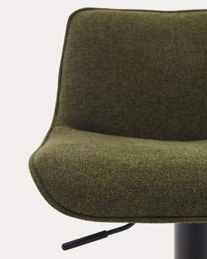 Mia Fabric Kitchen Bar Stool in Dark Green