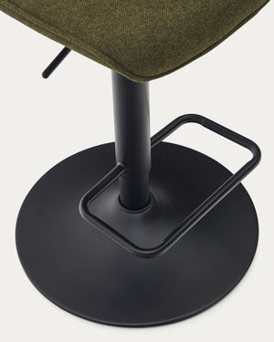 Mia Fabric Kitchen Bar Stool in Dark Green