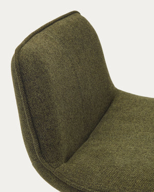 Mia Fabric Kitchen Bar Stool in Dark Green