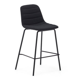 Parker Fabric Kitchen Bar Stool in Black