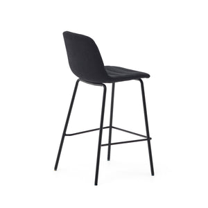 Parker Fabric Kitchen Bar Stool in Black