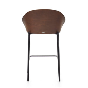 Soren 65cm Fabric Kitchen Bar Stool in Walnut/Light Brown