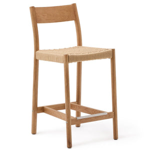Elsie Rope Kitchen Bar Stool in Oak/Natural