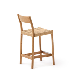 Elsie Rope Kitchen Bar Stool in Oak/Natural