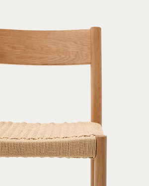 Elsie Rope Kitchen Bar Stool in Oak/Natural