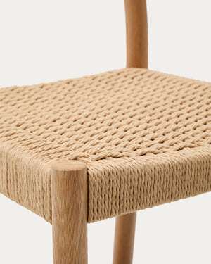 Elsie Rope Kitchen Bar Stool in Oak/Natural