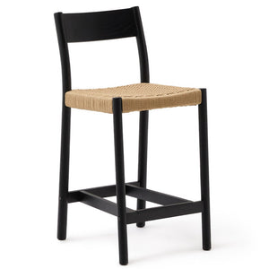 Elsie Rope Kitchen Bar Stool in Black/Natural