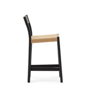 Elsie Rope Kitchen Bar Stool in Black/Natural