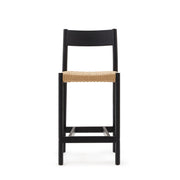 Elsie Rope Kitchen Bar Stool in Black/Natural