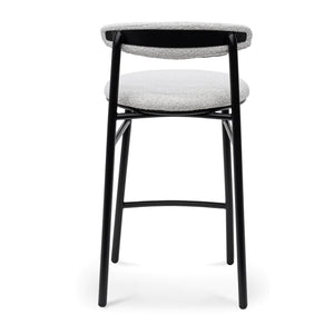 Bowie Boucle Fabric Kitchen Bar Stool in White