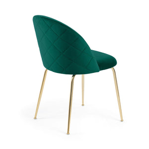Marcel Velvet Dining Chair in Gold/Emerald
