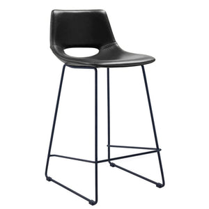 Kye 65cm Leatherette Kitchen Bar Stool in Black