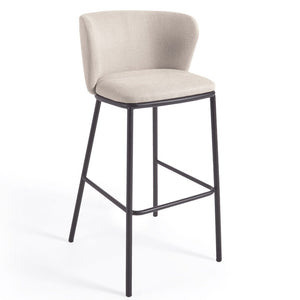 Harper 75cm Fabric Bar Stool in Beige