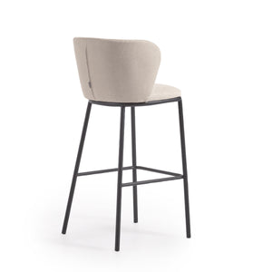Harper 75cm Fabric Bar Stool in Beige