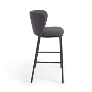 Harper 75cm Fabric Bar Stool in Dark Grey