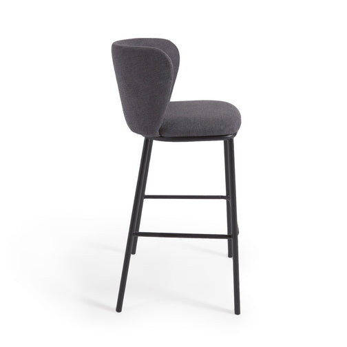 Harper 75cm Fabric Bar Stool in Dark Grey