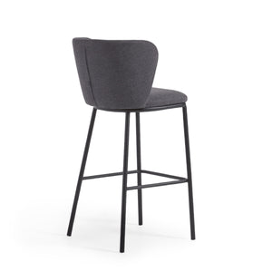Harper 75cm Fabric Bar Stool in Dark Grey