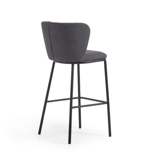 Harper 75cm Fabric Bar Stool in Dark Grey