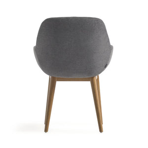 Markus Chenille Fabric Dining Chair in Dark Ash/Dark Grey