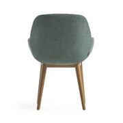 Markus Chenille Fabric Dining Chair in Dark Ash/Green