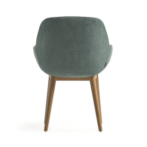Markus Chenille Fabric Dining Chair in Dark Ash/Green